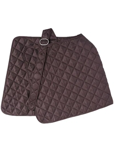 Jil Sander Quilted Scarf In Brown