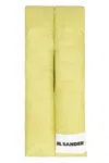 Jil Sander Quilted Yellow Padded Scarf With Loop Detail In Green