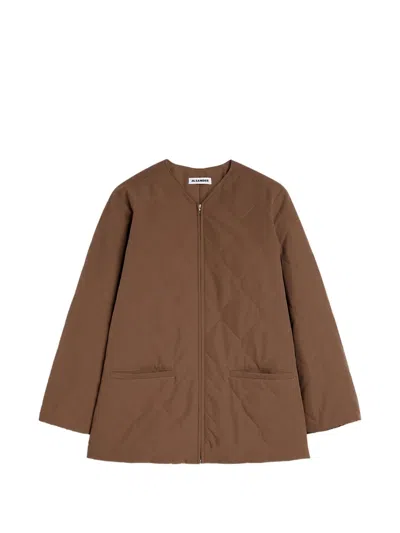 Jil Sander Quilted Water-repellent Jacket In Brown