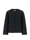 Jil Sander Quilted Polyester Down Jacket In Black