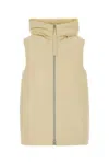 Jil Sander Hooded Sleeveless Padded Down Coat In Yellow