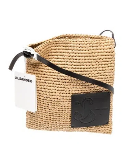 Pre-owned Jil Sander Raffia Crossbody Bag W/ Tags In Neutral