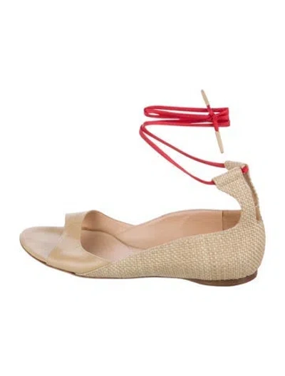 Pre-owned Jil Sander Raffia Espadrilles In Neutral