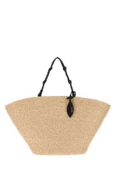 Jil Sander Raffia Large Tangle Bucket Handbag In Pattern