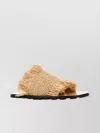 Jil Sander Raffia Slippers With Fringe Detail And Open Toe