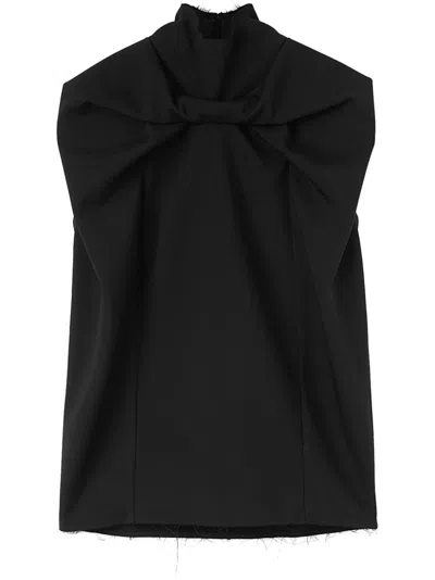 Jil Sander Raw-cut High-neck Top In Black