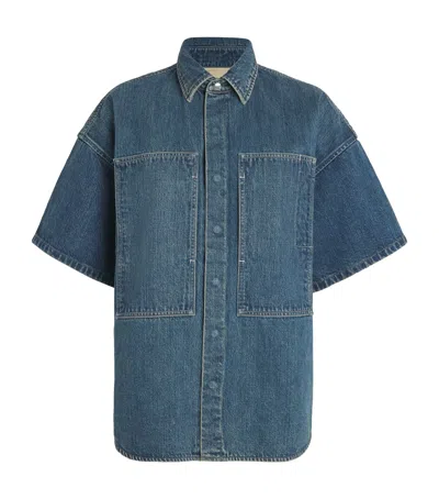 Jil Sander Raw Denim Shirt In Blue