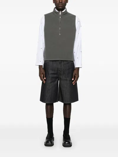 Jil Sander Raw Denim Shorts In 蓝色