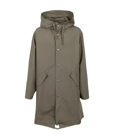 Jil Sander Rear Logo-print Hooded Coat In Green