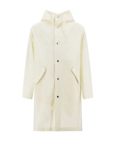 Jil Sander Rear Logo-print Hooded Coat In White