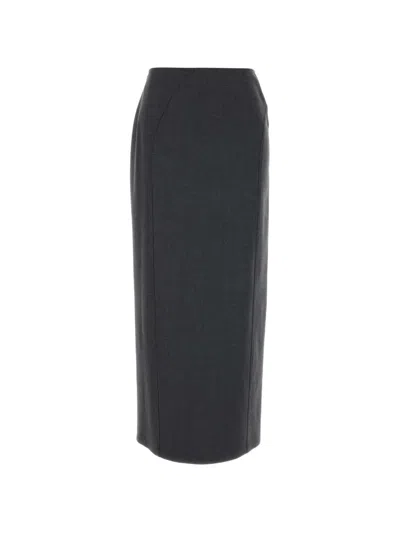 Jil Sander Rear-slit Pencil Midi Skirt In Blue
