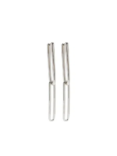 Jil Sander Rectangle-link Earrings In Metallic