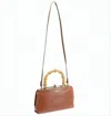 Jil Sander Rectangular Crossbody Bag With Bamboo-style Handle In Brown