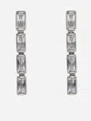 Jil Sander Rectangular Crystal Earrings In Silver