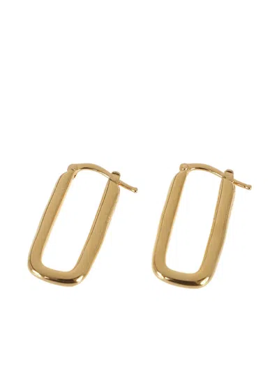 Jil Sander Rectangular Earrings In Gold