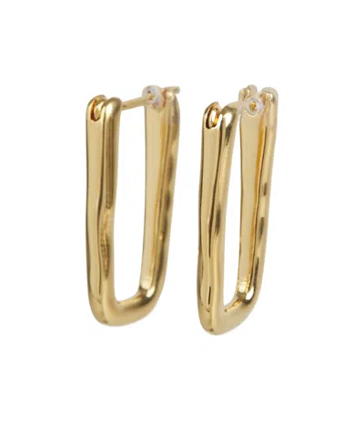 Jil Sander Logo-engraved Earrings In Golden