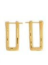 Jil Sander Rectangular Hoop Earrings In Gold