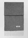 Jil Sander Rectangular Scarf Fringe Detail Versatile Accessory In Gray