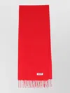 Jil Sander Rectangular Scarf Fringed Edges Refined Shape In Red