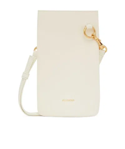 Jil Sander Rectangular-shaped Neck Phone Holder In White