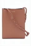 Jil Sander Rectangular Shoulder Bag With Braided Leather Strap In Brown