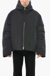 Jil Sander Recycled Nylon Padded Jacket With Hood In Black