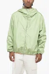 Jil Sander Recycled Poliester Hooded Windbreaker With Visor In Green