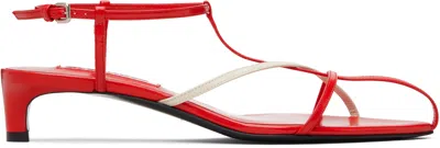 Jil Sander Red Cage Low Heeled Sandals In Multi