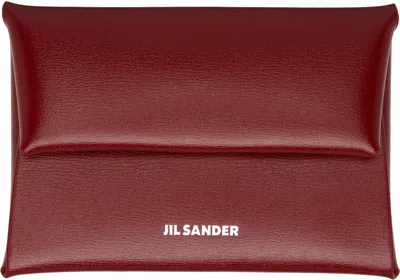 Jil Sander Red Envelope Coin Pouch In 609 Cedar Red