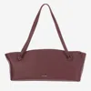 Jil Sander Bordeaux Leather Shoulder Bag In Burgundy