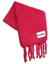 JIL SANDER RED MOHAIR KNITTED SCARF