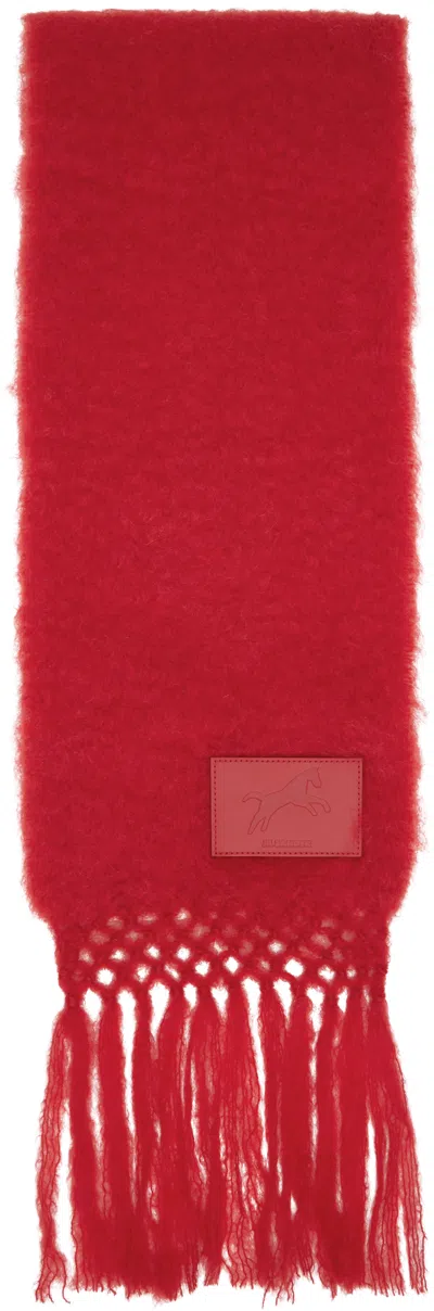 Jil Sander Wool Blend Scarf In Red