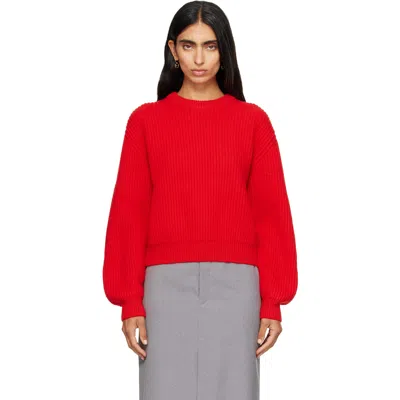 Jil Sander Red Wool Crew-neck Sweater