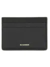 Jil Sander Refined Black Card Holder With Embossed Logo In Black