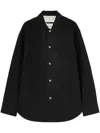 Jil Sander Point Collar Denim Cotton Shirt In Black