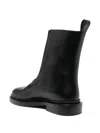 Jil Sander Refined Black Leather Ankle Boots With Minimalist Design In Black