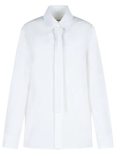 Jil Sander Refined White Cotton Shirt With Pointed Collar