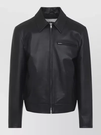 Jil Sander Regular Fit Jacket Collared Design Chest Pocket In Black