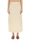 Jil Sander Regular Fit Midi Skirt In Soft Wool
