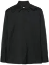 Jil Sander Regular Fit Shirt With Cuffed Long Sleeves In Carbon Grey