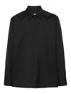 Jil Sander Regular Fit Shirt With Cuffed Long Sleeves In Grey