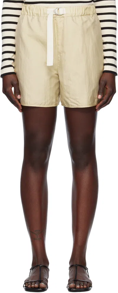 Jil Sander Yellow Regular Fit Shorts In 265 Almond