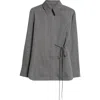 Jil Sander Wrap Wool Shirt In Volcanic Glass