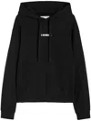 Jil Sander Relaxed-fit Black Cotton Sweatshirt With Classic Hood In Black