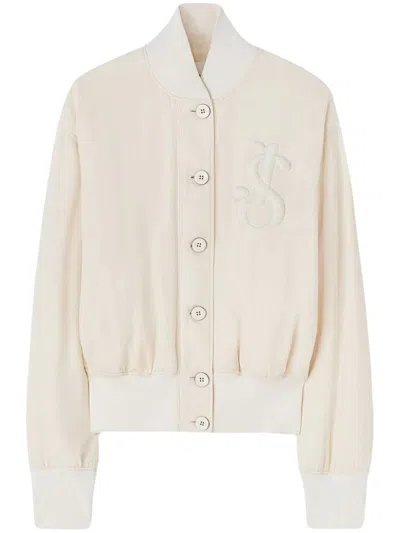 Jil Sander Relaxed Fit Button-down Cardigan With Ribbed Collar In Neutral