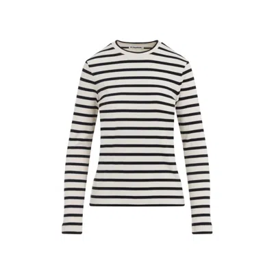 Jil Sander Striped Longsleeve T-shirt In White
