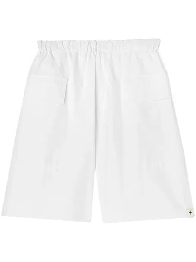 Jil Sander Relaxed Fit Cotton Cargo Shorts In White