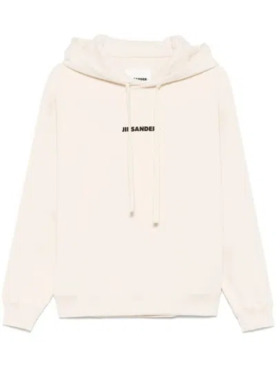 Jil Sander Relaxed Fit Cotton Hoodie In Neutral