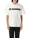 Jil Sander Light Grey Oversized T-shirt With Logo Print Women In Multi