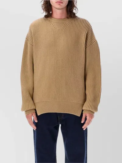 Jil Sander Crewneck Knitted Jumper In Brown